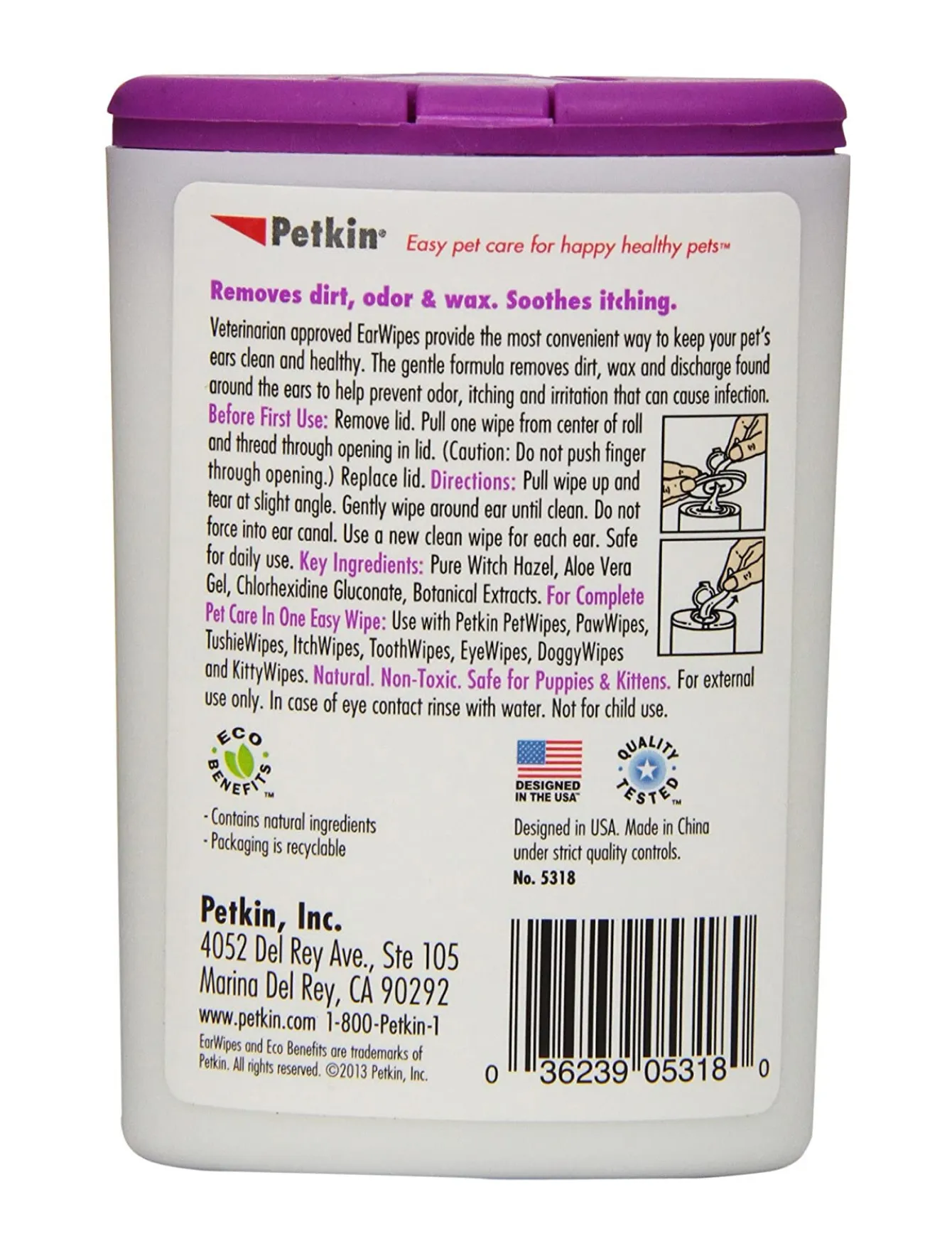 10% OFF: Petkin Ear Wipes For Cats & Dogs 30ct