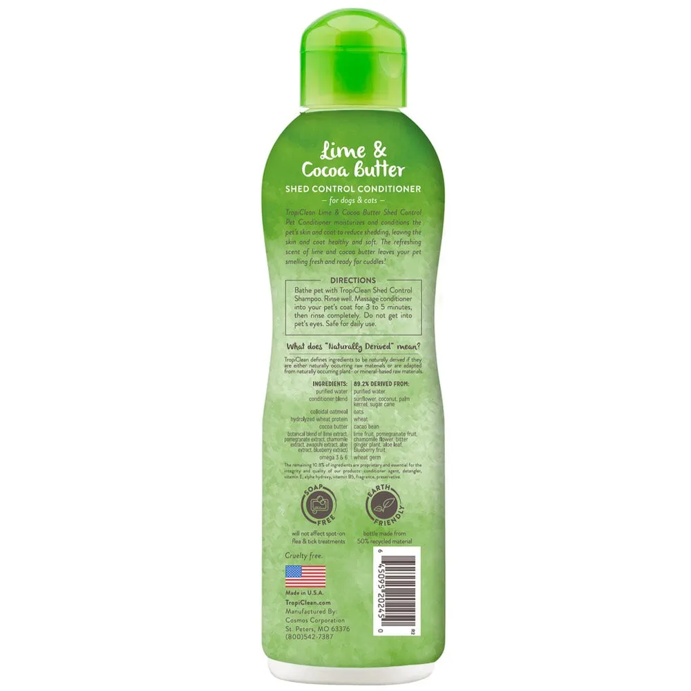 15% OFF: Tropiclean Lime & Cocoa Butter Shed Control Pet Conditioner 12oz