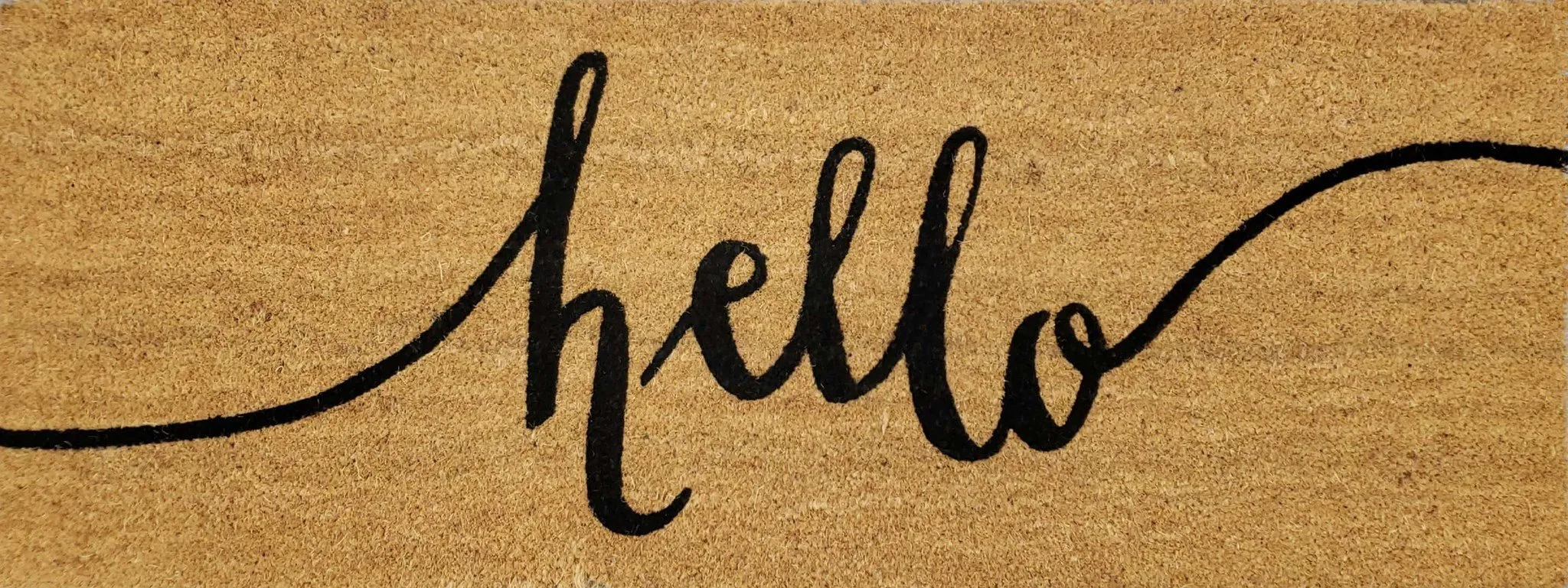 18" x 48" HELLO CURSIVE Non-slip Outdoor Door Mat