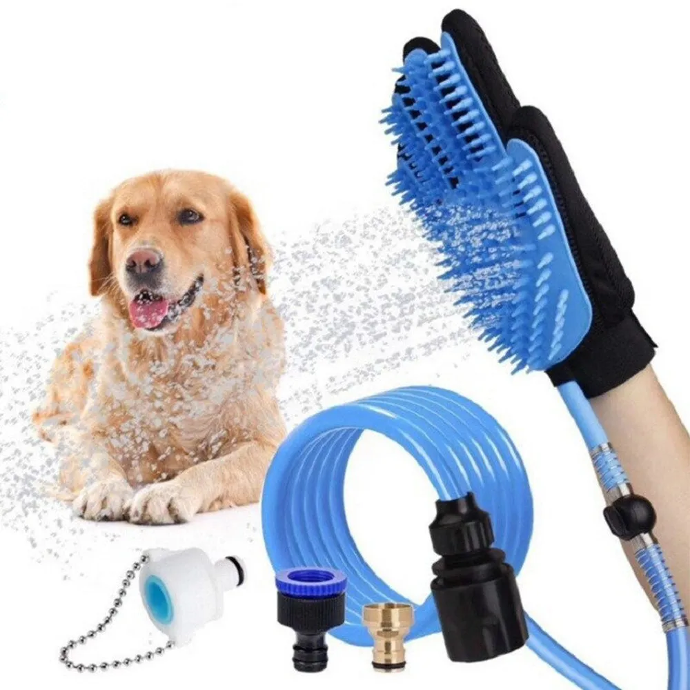 3-in-1 Pet Bathing Tool Sprayer Massage Glove and Pet Hair Remover