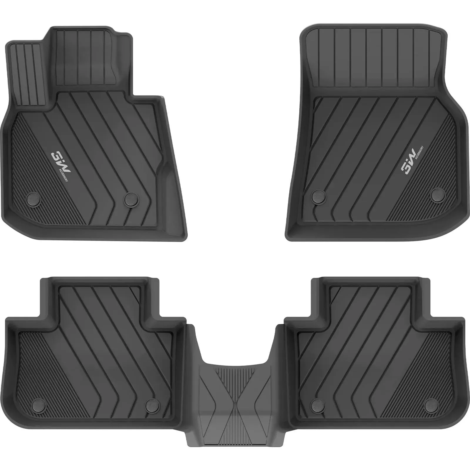 3W BMW X3 30i M40i X3M 2018-2024 Floor Mats & Cargo Mats TPE Material & All-Weather Protection (Only for car Without Spare tire) (Don't Fit X3 30e)