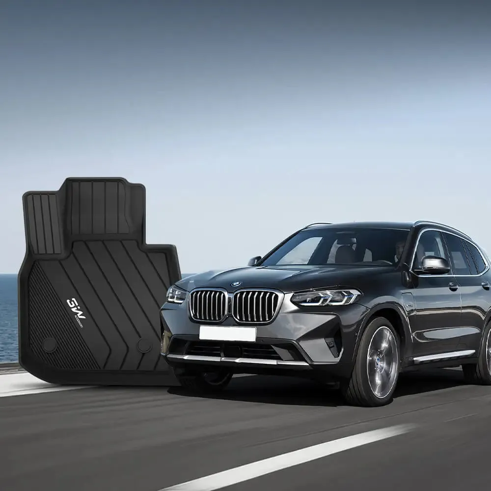 3W BMW X3 30i M40i X3M 2018-2024 Floor Mats & Cargo Mats TPE Material & All-Weather Protection (Only for car Without Spare tire) (Don't Fit X3 30e)