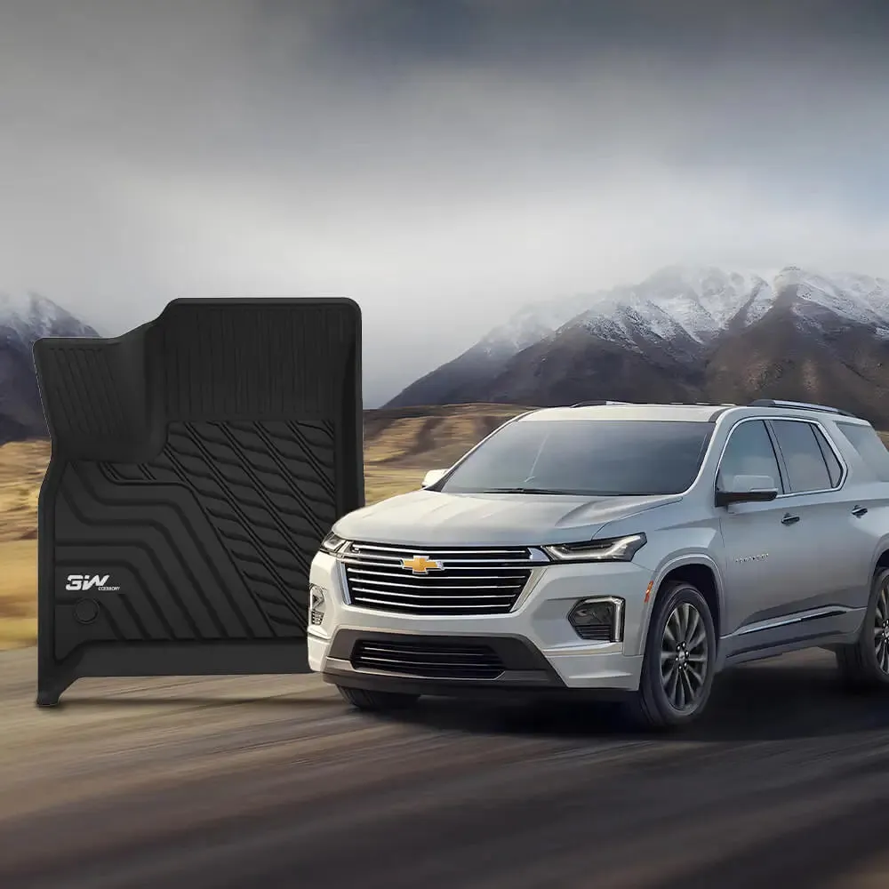 3W Chevrolet Traverse 2018-2023 (ONLY for Bucket Seat 2-Row) Custom Floor Mats TPE Material & All-Weather Protection