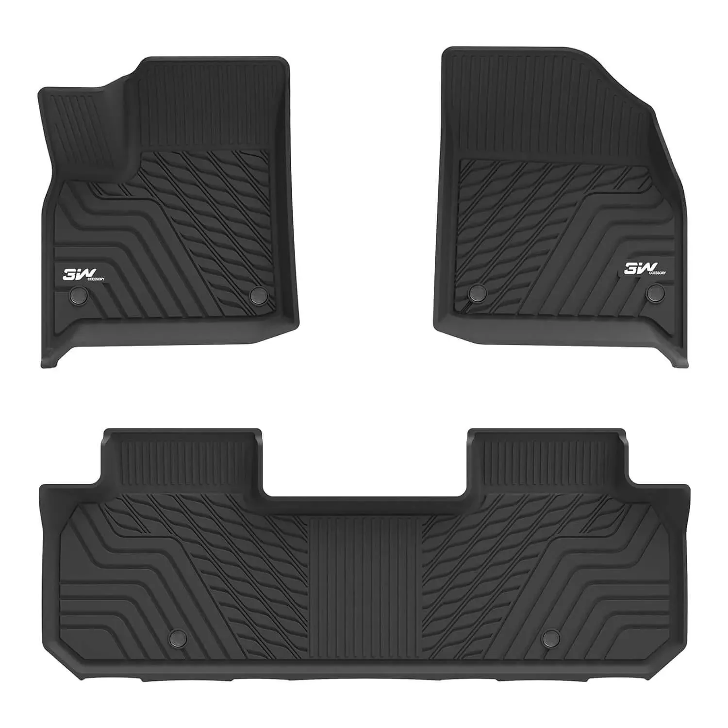 3W Chevrolet Traverse 2018-2023 (ONLY for Bucket Seat 2-Row) Custom Floor Mats TPE Material & All-Weather Protection