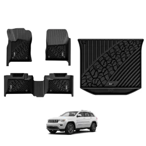 3W Floor Mats Jeep Grand Cherokee 2016-2021 / Grand Cherokee WK 2022-2023 (Non L) Custom Cargo Liner TPE Material & All-Weather Protection