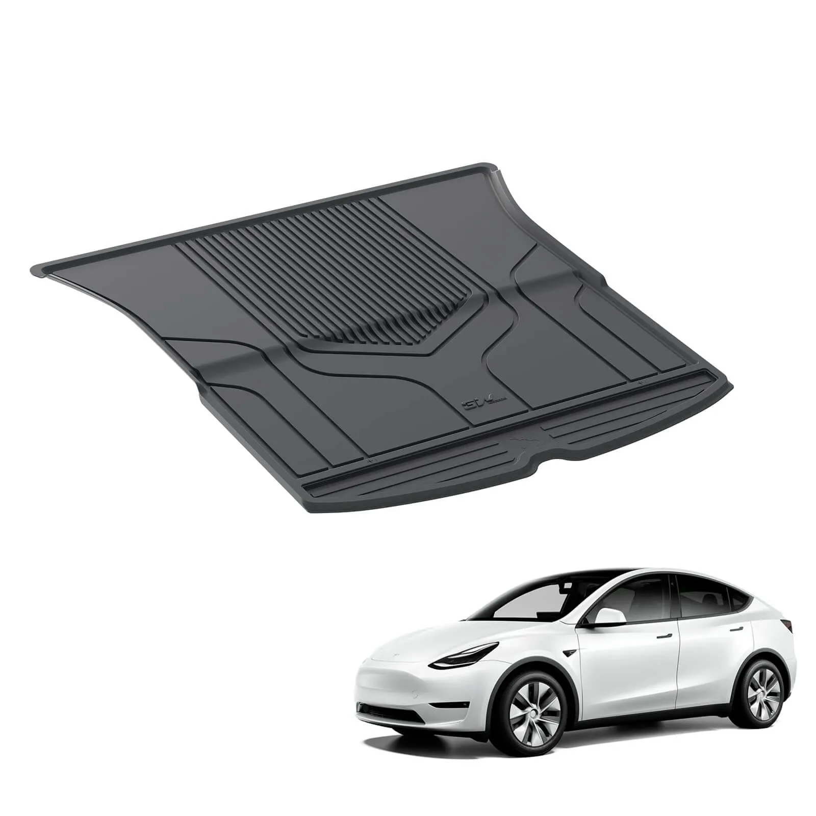 3W Tesla Model Y 2020-2024 Custom Floor Mats / Trunk Mats TPE Material & All-Weather Protection 5-Seater