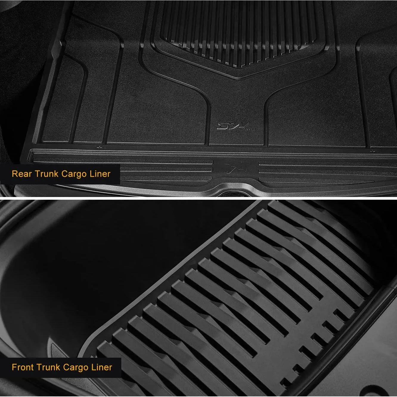 3W Tesla Model Y 2020-2024 Custom Floor Mats / Trunk Mats TPE Material & All-Weather Protection 5-Seater