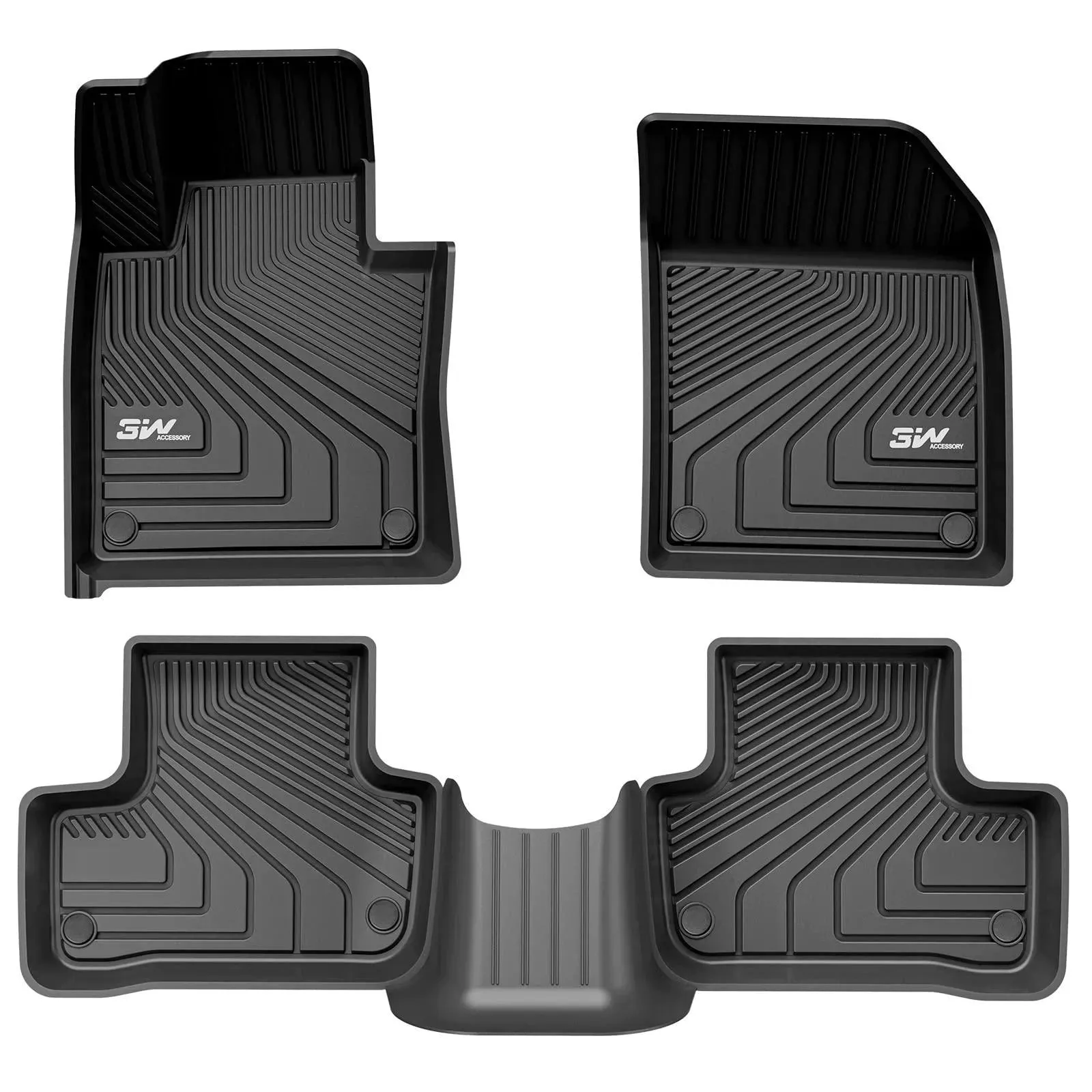 3W Volvo XC60 2018-2025 (Not for Hybrid) T5 T6 Momentum Custom Floor Mats TPE Material & All-Weather Protection