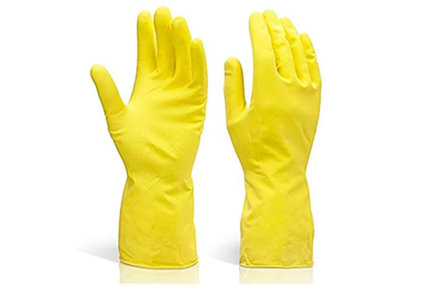 662 - Flock line Reusable Rubber Hand Gloves (Yellow 2 tone) - 1pc