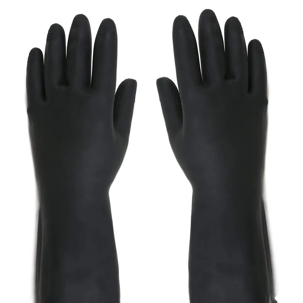 673 - Heavy Reusable Rubber Hand Gloves (Black) - 1pc