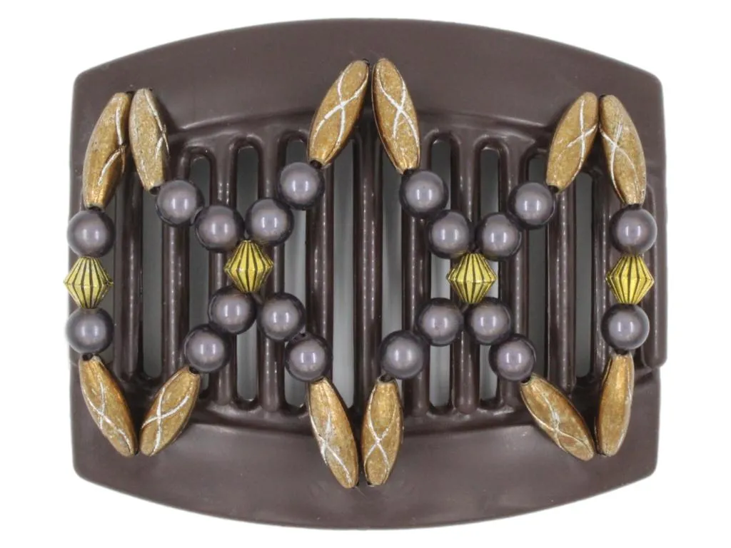 African Butterfly Thick Hair Comb - Dalena Brown 139