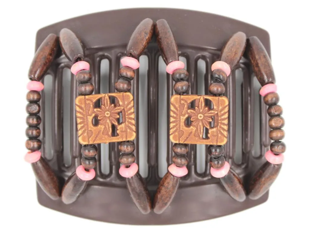 African Butterfly Thick Hair Comb - Dupla Brown 99