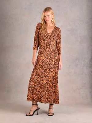 Animal Jacquard Midi Dress