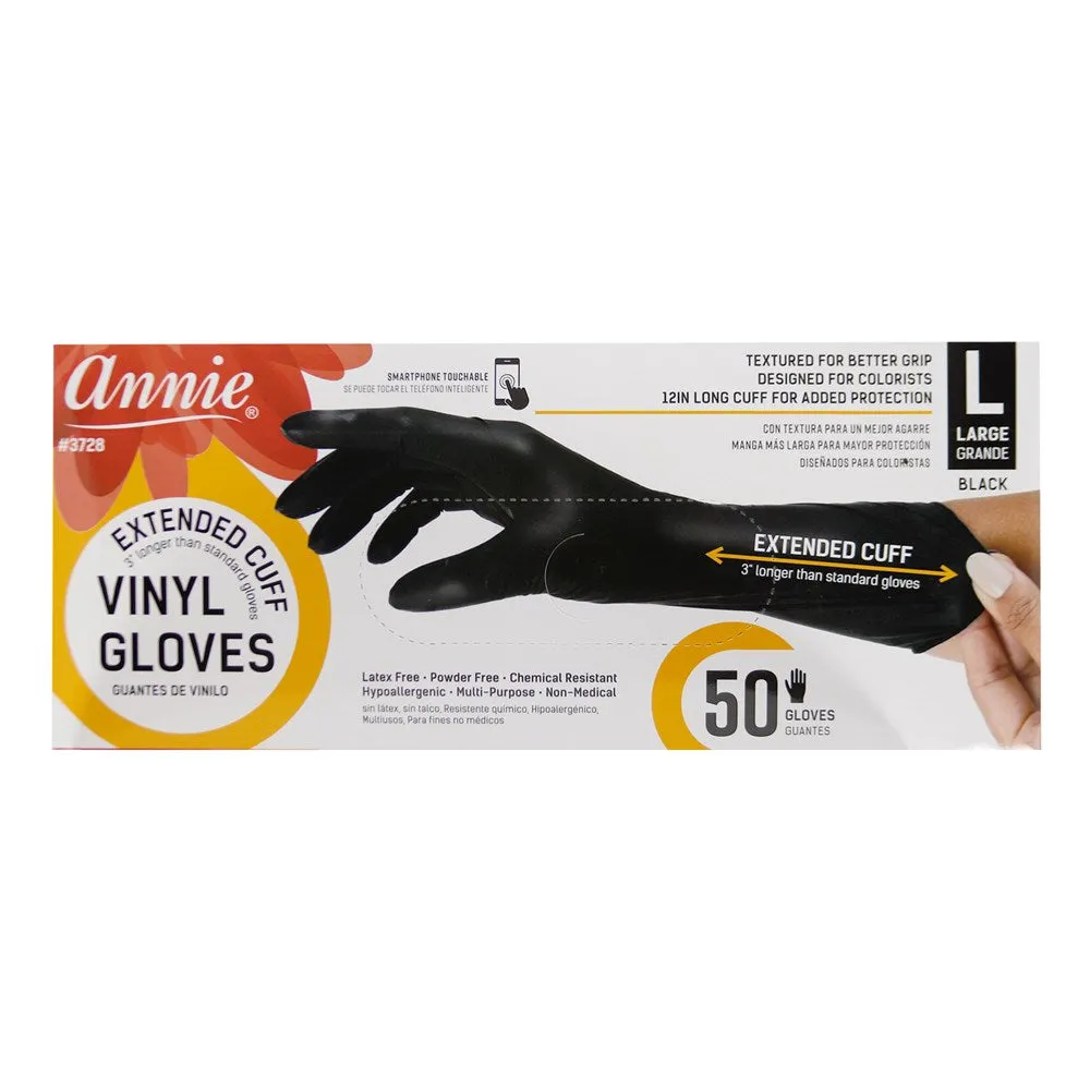 Annie Extended Cuff Powder Free Vinyl Gloves