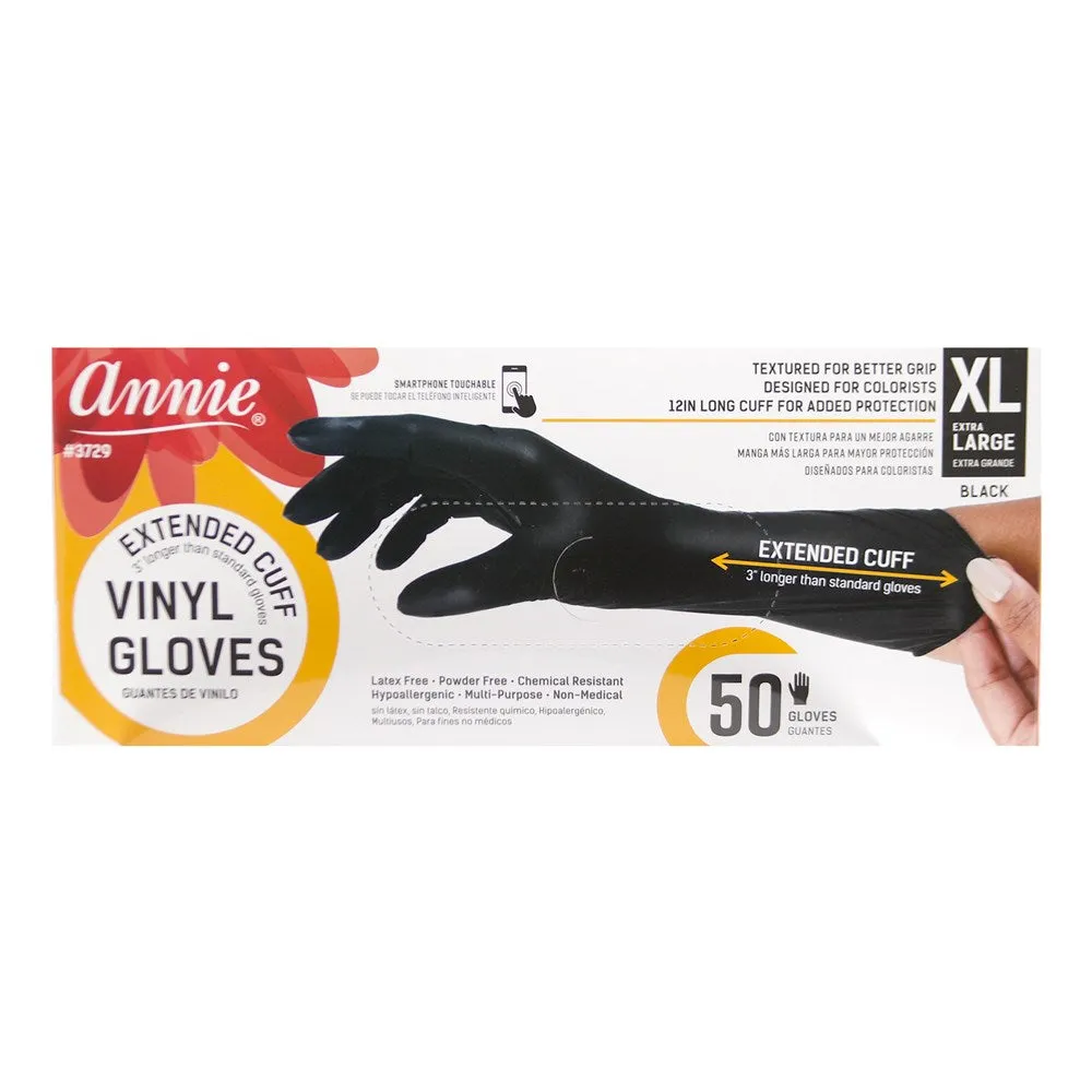 Annie Extended Cuff Powder Free Vinyl Gloves