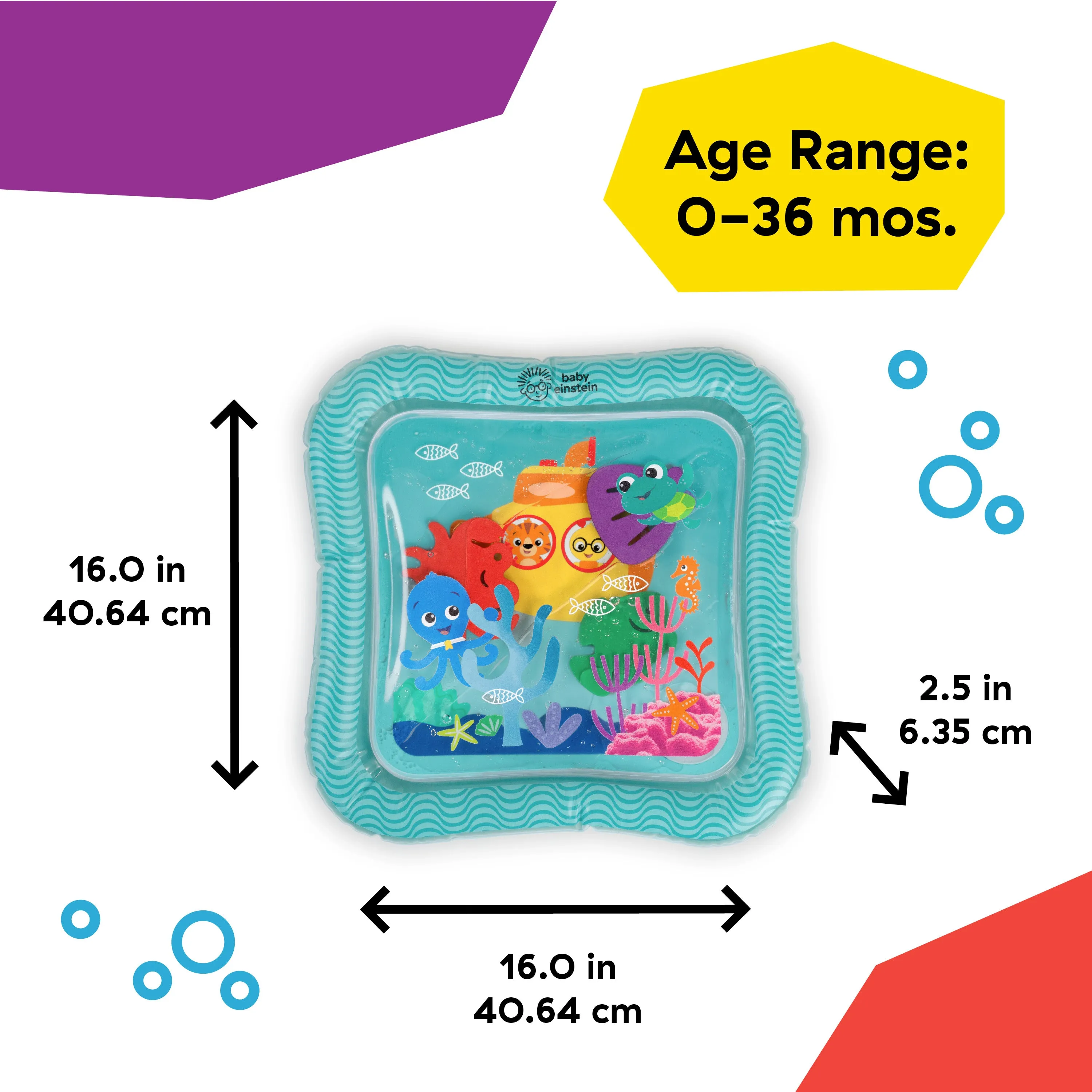 Baby Einstein Ocean Explorers Sensory Splash Water Mat, Ages 0-36 Months