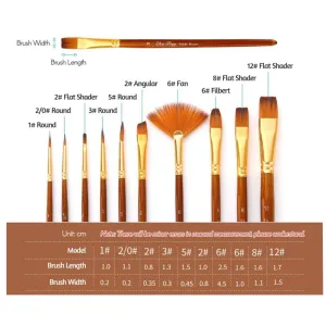 BOYI Paint Brush # 8818-6 (12Pcs) Brown