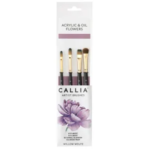 Callia Artist Acrylic   Oil Flowers Brush Set