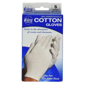 CARA 100% Dermatological Cotton Gloves, Large