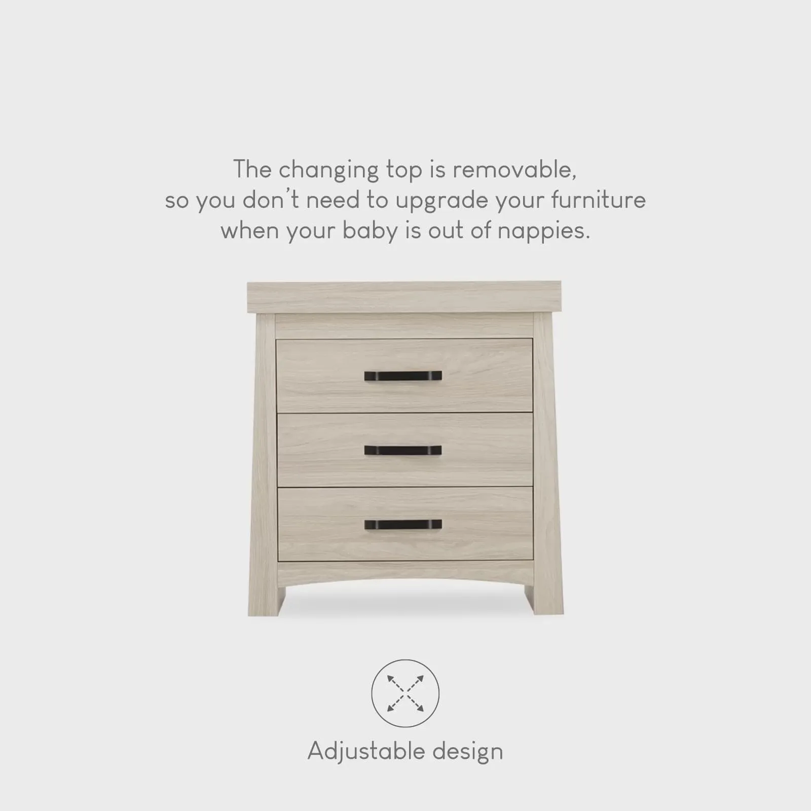 CuddleCo Isla  3 Drawer Dresser - Ash