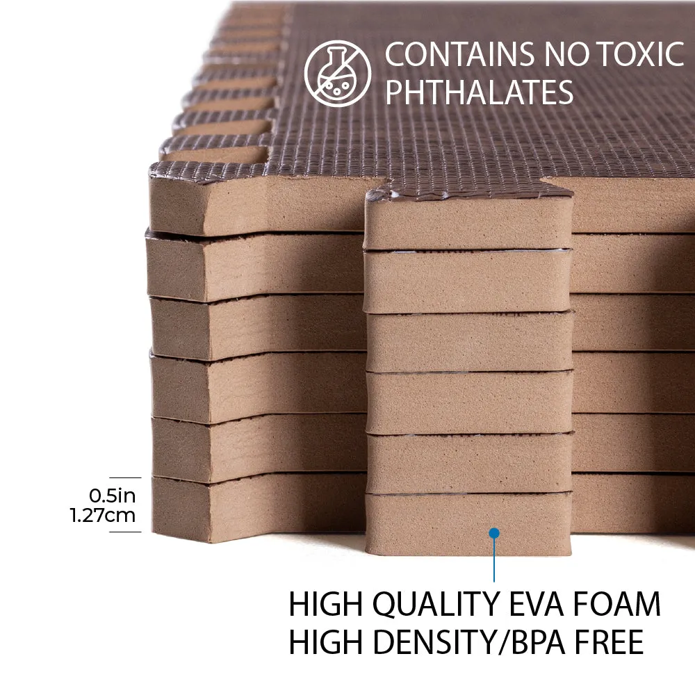 Dark Wood Heavy-Duty Interlocking Foam Mat