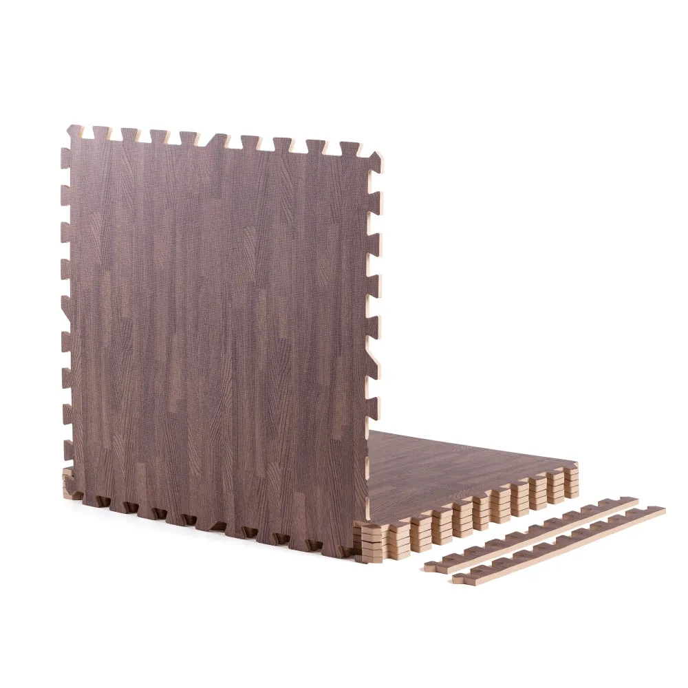 Dark Wood Heavy-Duty Interlocking Foam Mat