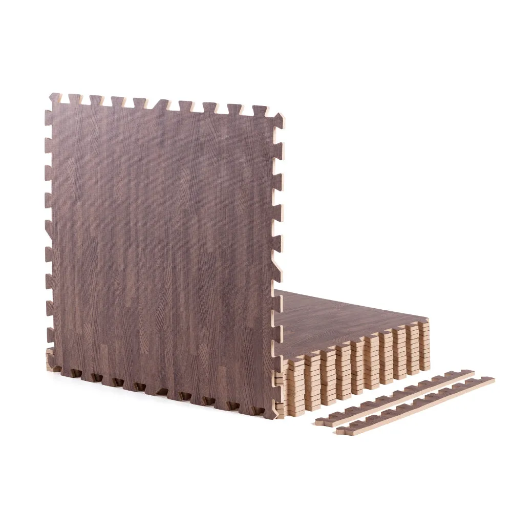 Dark Wood Heavy-Duty Interlocking Foam Mat