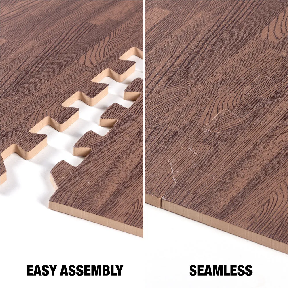 Dark Wood Heavy-Duty Interlocking Foam Mat