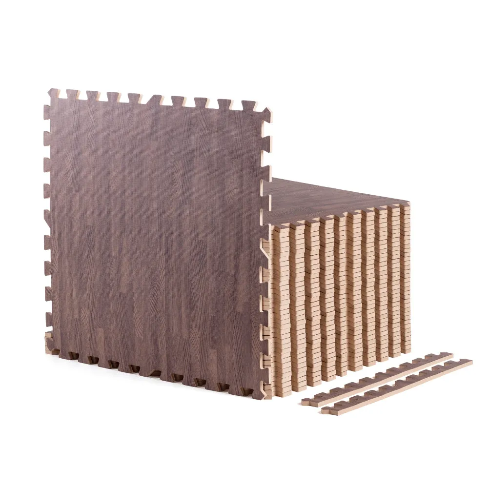 Dark Wood Heavy-Duty Interlocking Foam Mat