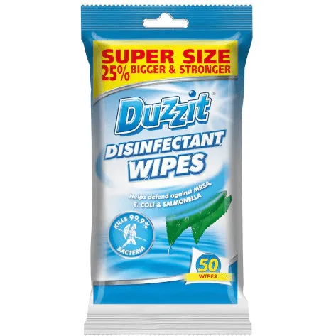 Duzzit Disinfectant Wipes, 50 Pack