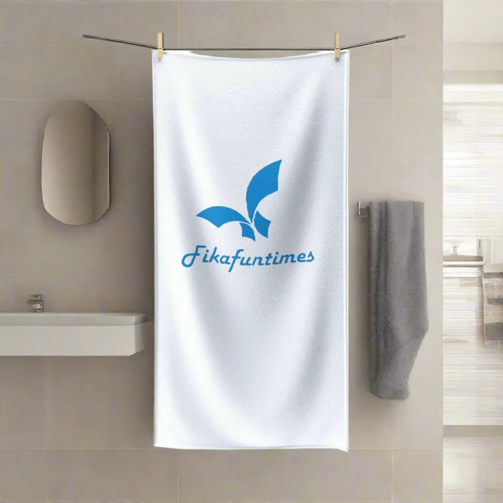 Fikafuntimes Absorbent White & Blue Polycotton Towel