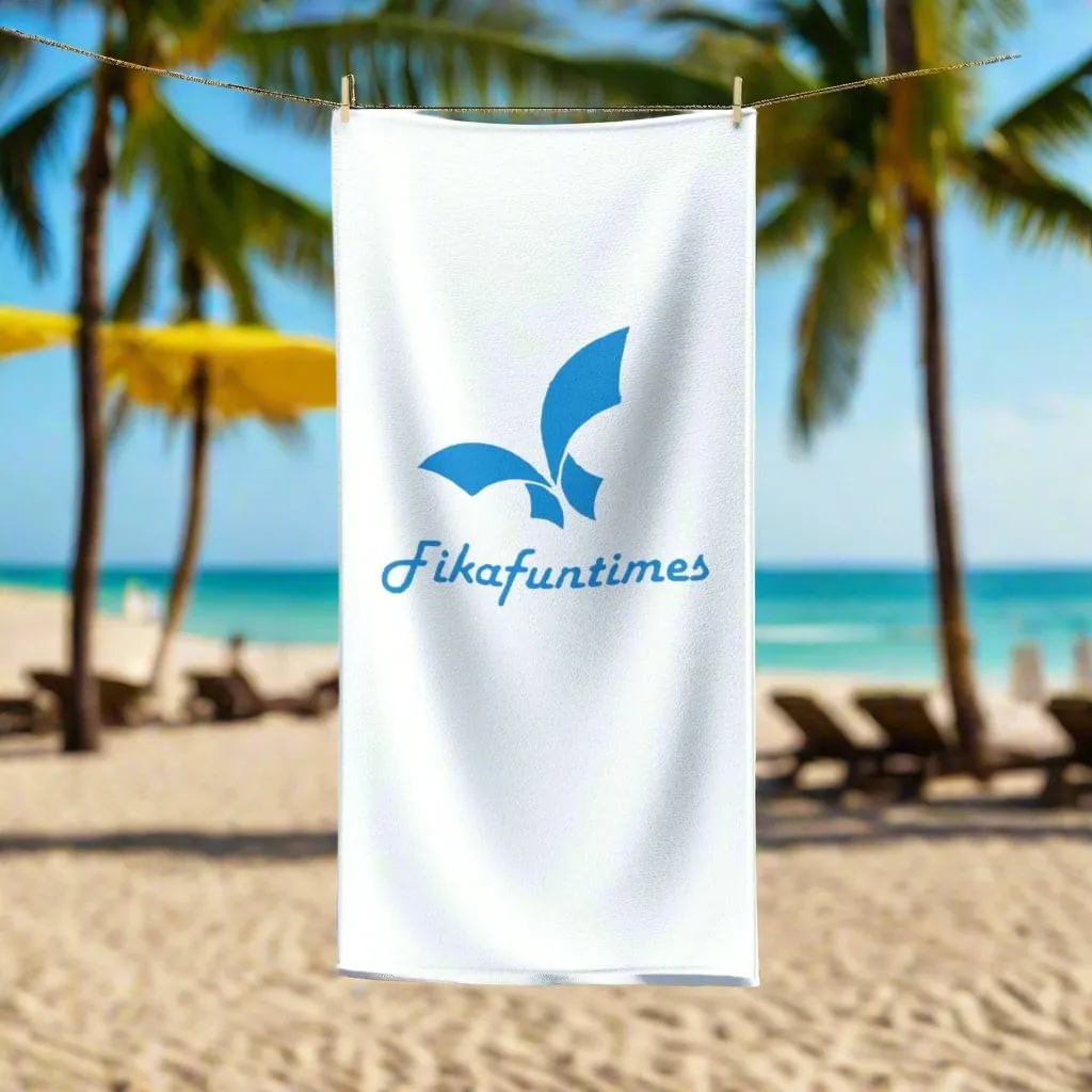 Fikafuntimes Absorbent White & Blue Polycotton Towel