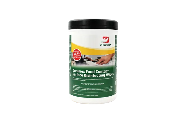 Food Contact Surface Disinfectant Wipes, 100/Canister (6/cs)