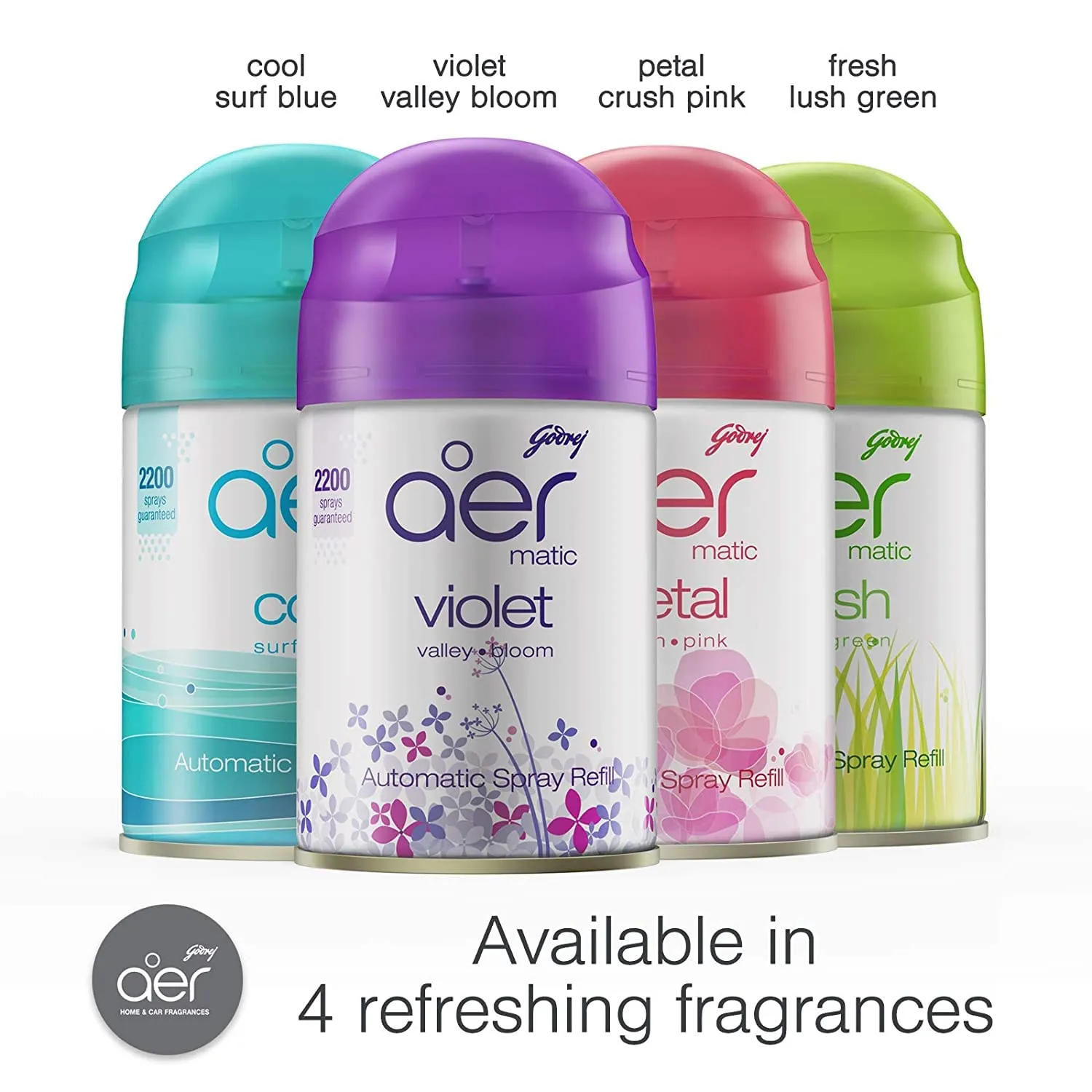 Godrej aer Matic Refill - Automatic Air Freshener with Flexi Control | Fresh Lush Green (225 ml)