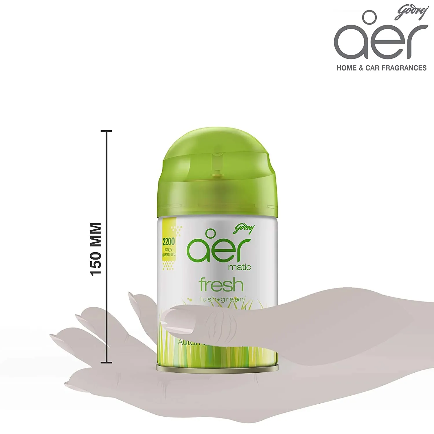 Godrej aer Matic Refill - Automatic Air Freshener with Flexi Control | Fresh Lush Green (225 ml)