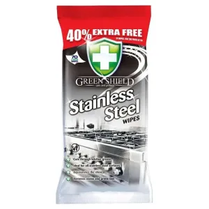 Green Shield Stainless Steel Wipes, 70 Pack