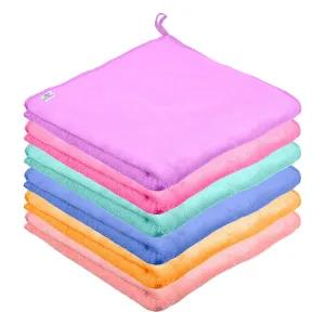 Heart Home Cleaning Towel|Microfiber Reusable Cloths|400 GSM Highly Absorbent Towel for Kitchen with Hanging Loop|Car|Window|40x40 Cm|Pack of 6 (Multicolor)