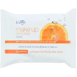 iCare Make Up Remover Wipes Citrus, 25 Pack