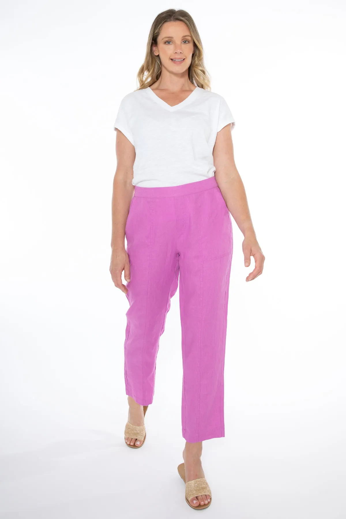 Jump - 7/8 Linen Pant Passion Pink | J7077A