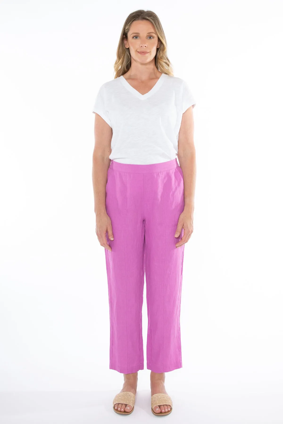 Jump - 7/8 Linen Pant Passion Pink | J7077A