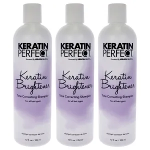 Keratin Brightener Shampoo by Keratin Perfect for Unisex - 12 oz Shampoo - Pack of 3