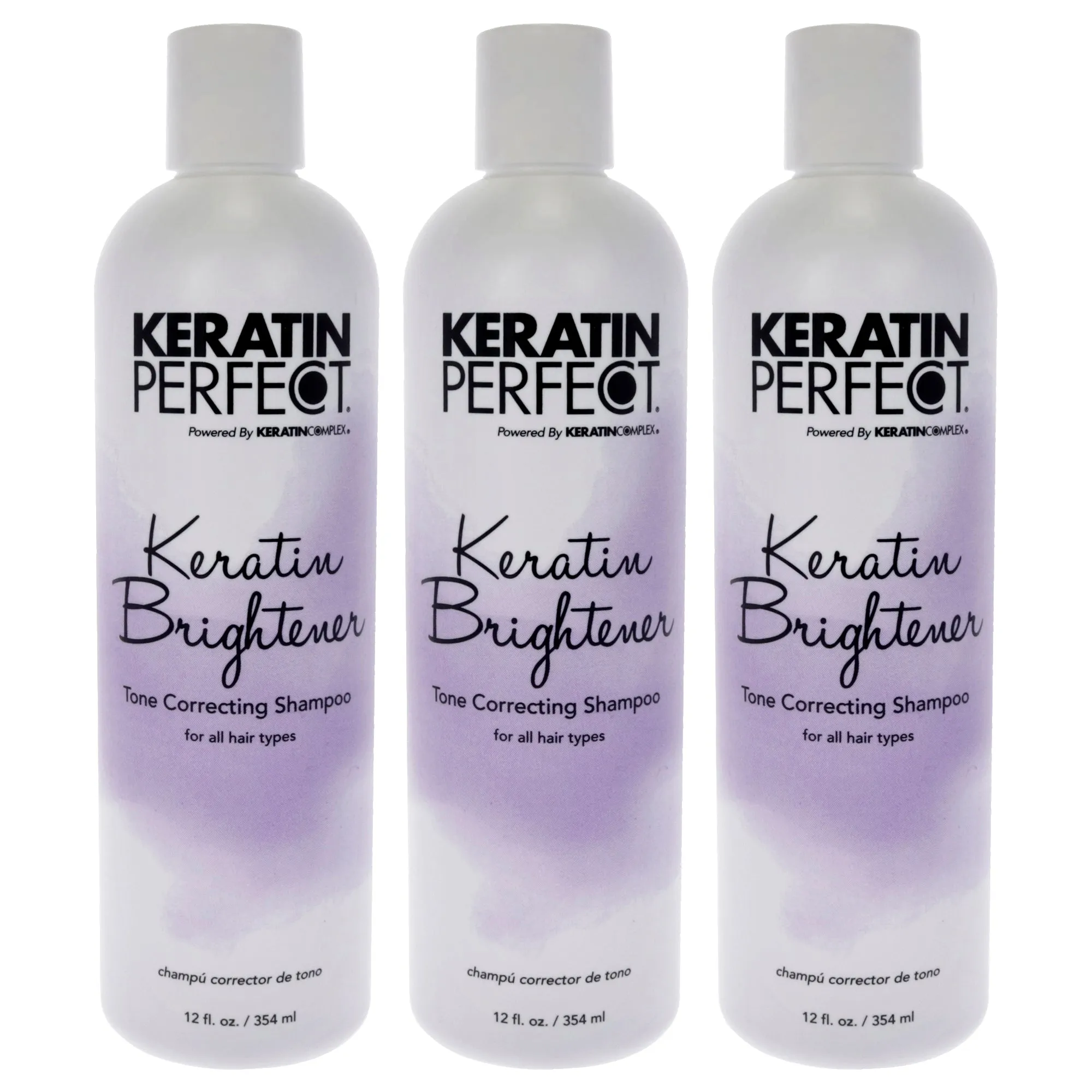 Keratin Brightener Shampoo by Keratin Perfect for Unisex - 12 oz Shampoo - Pack of 3