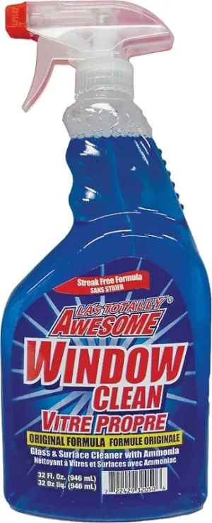 LA's TOTALLY AWESOME 223 Window Cleaner, 32 oz, Liquid, Ammonia, Blue :EA: QUANTITY: 12