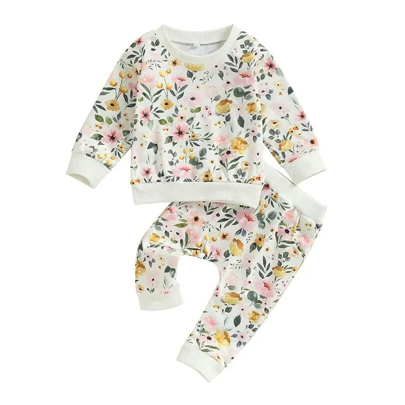 Long Sleeve Flowers Baby Set