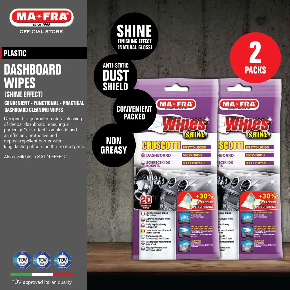 Mafra Dashboard Interior Wipes 20's (Shine finishing)