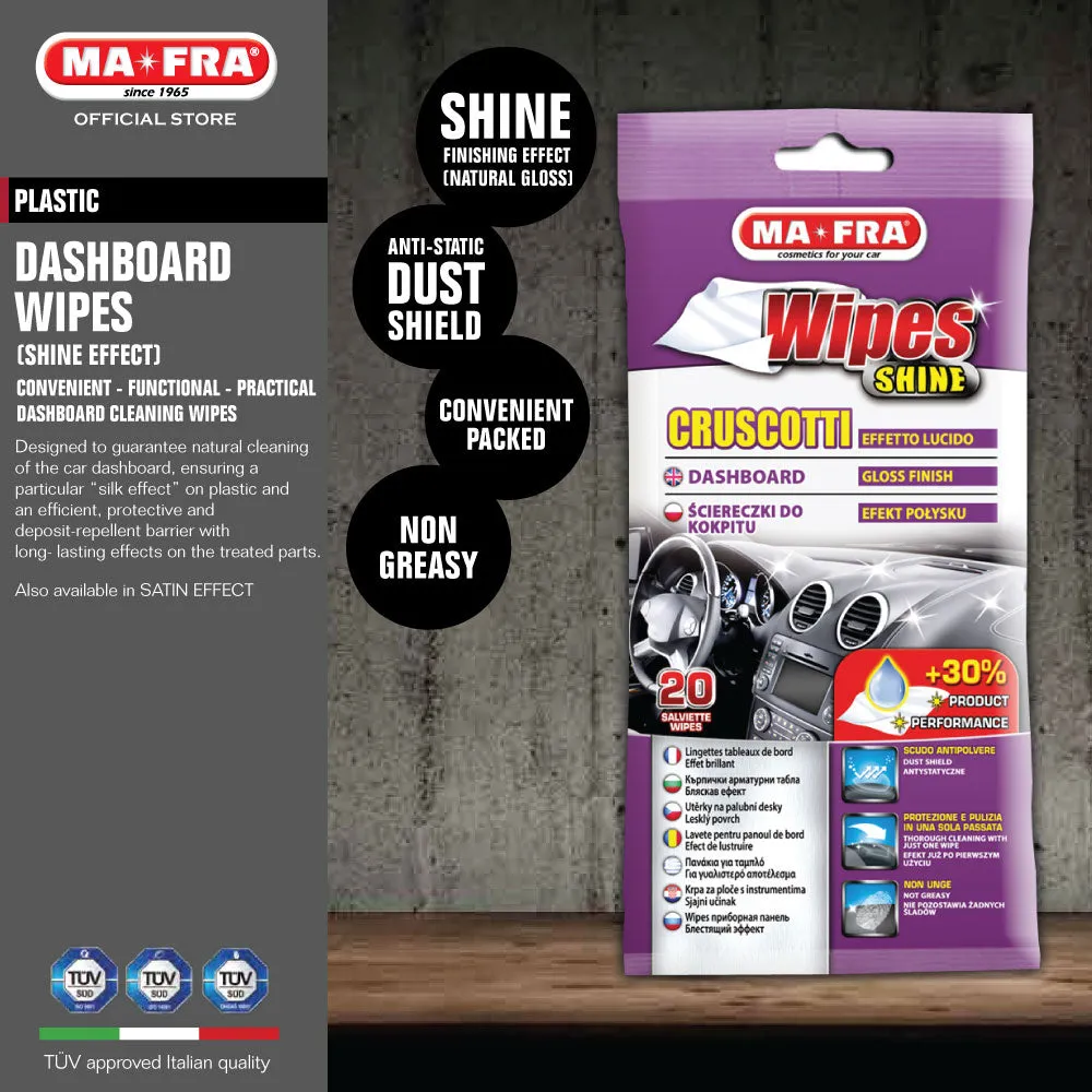 Mafra Dashboard Interior Wipes 20's (Shine finishing)