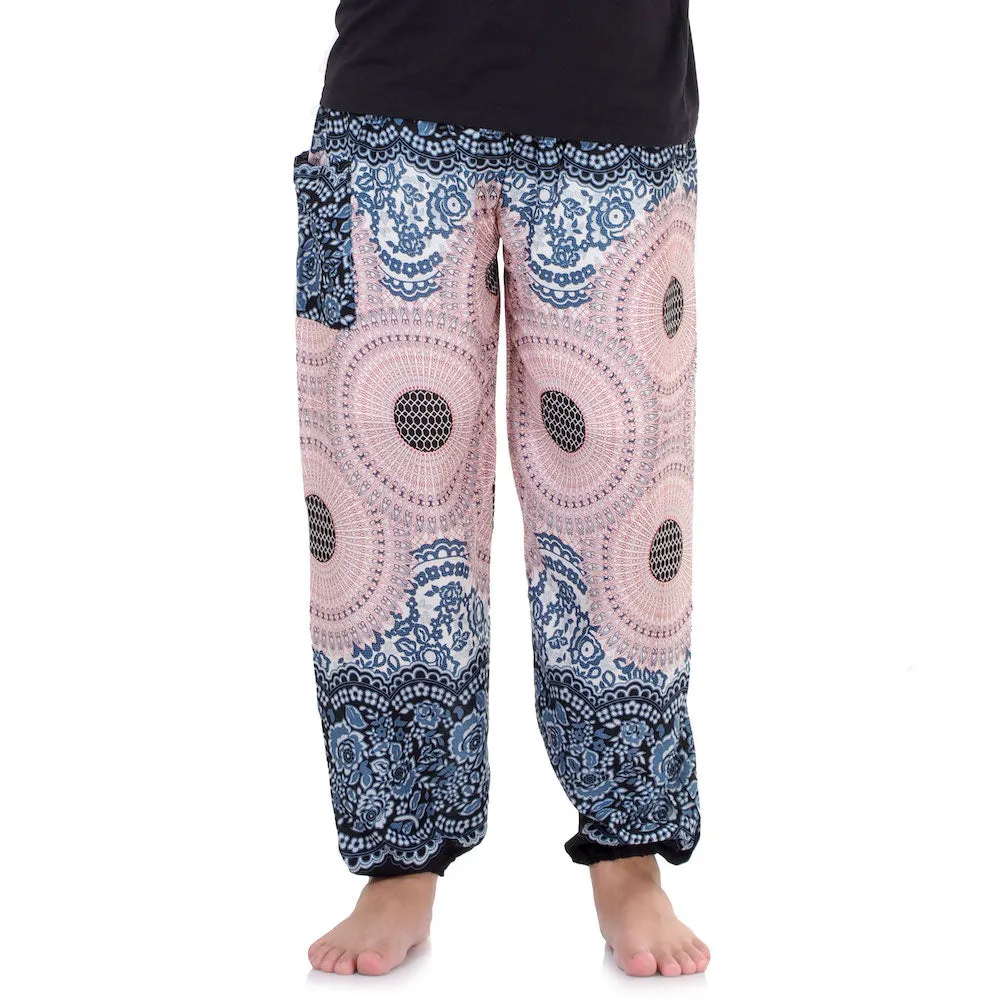 Men's Mandala Harem Pants Red Ruby Cosmos