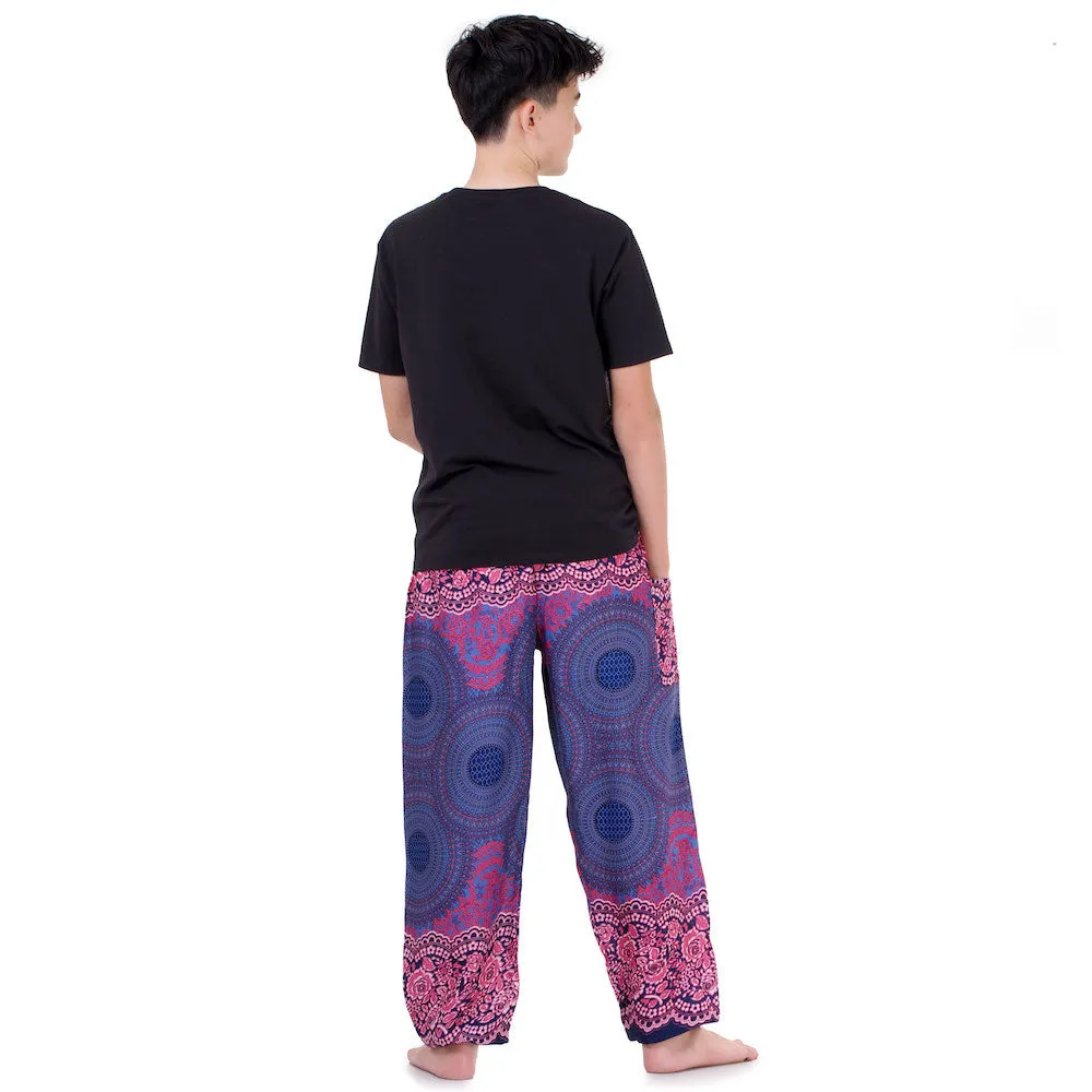 Men's Mandala Harem Pants Red Ruby Cosmos