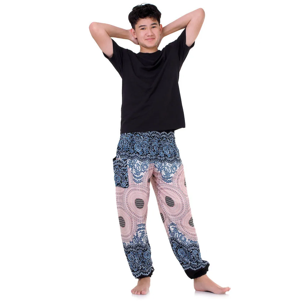 Men's Mandala Harem Pants Red Ruby Cosmos