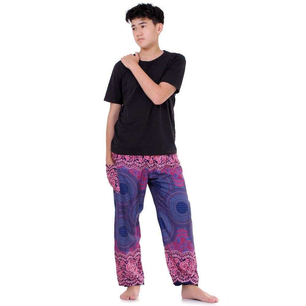 Men's Mandala Harem Pants Red Ruby Cosmos